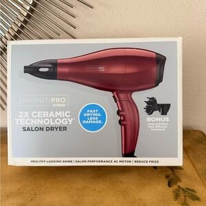 InfinitiPRO 2X Ceramic Technology Salon Hair Dryer - Red